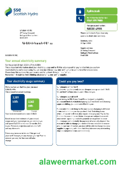United Kingdom SSE Energy business utility bill template in Word and PDF formats, version 2
